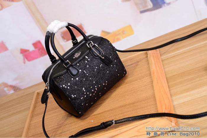 COACH蔻馳 c37747 Coach聖誕限量迷你星辰波士頓包 手提斜挎包  Chz1525